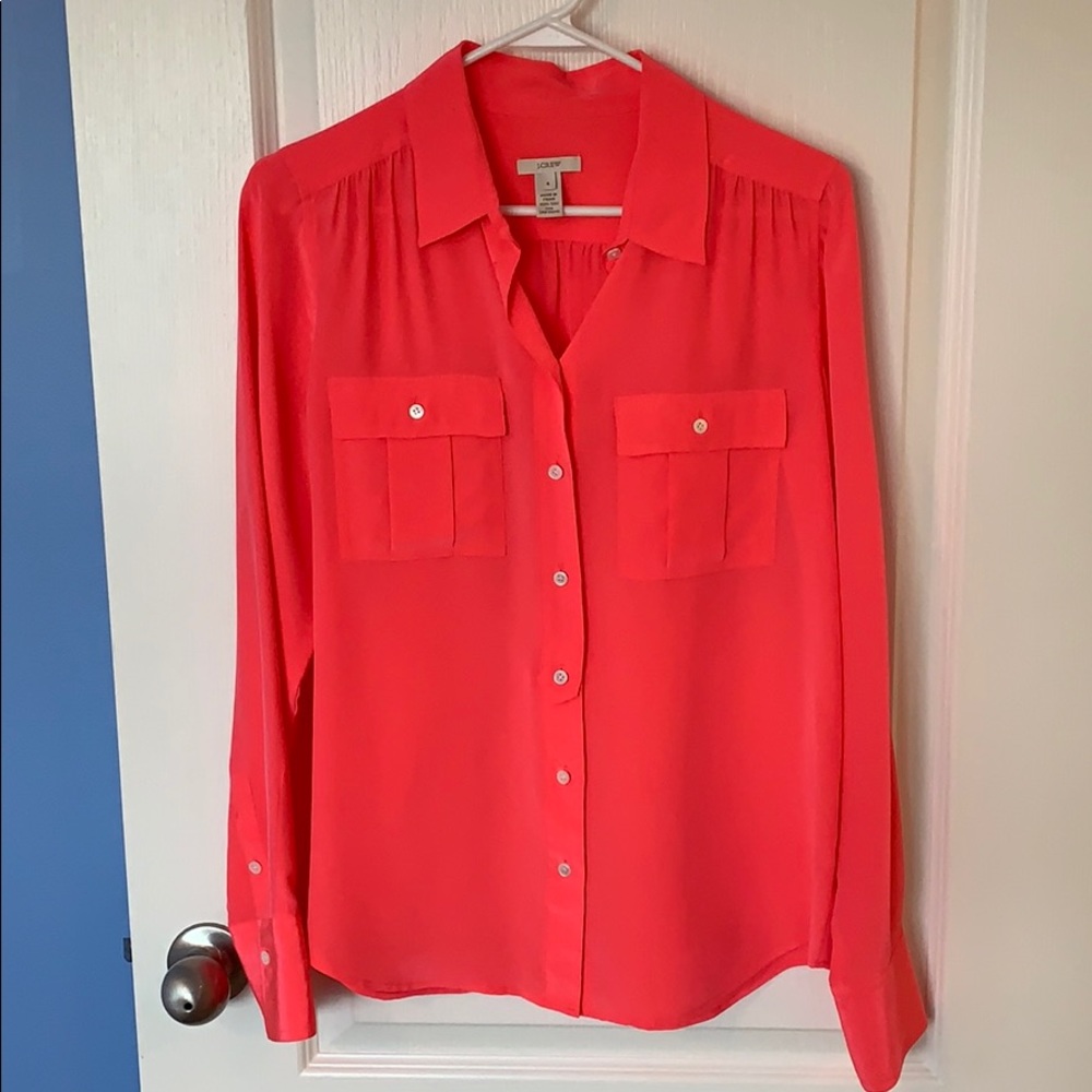Women’s j crew silk blouse 4